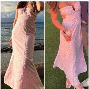 ABERCROMBIE AF Blogger Fav floral maxi halter dress Cinched Bust NWT XL Tall